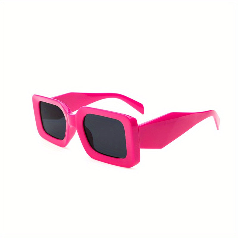 Square Frame Sunglasses Gradient Lens Wide Temple Glasses UV400