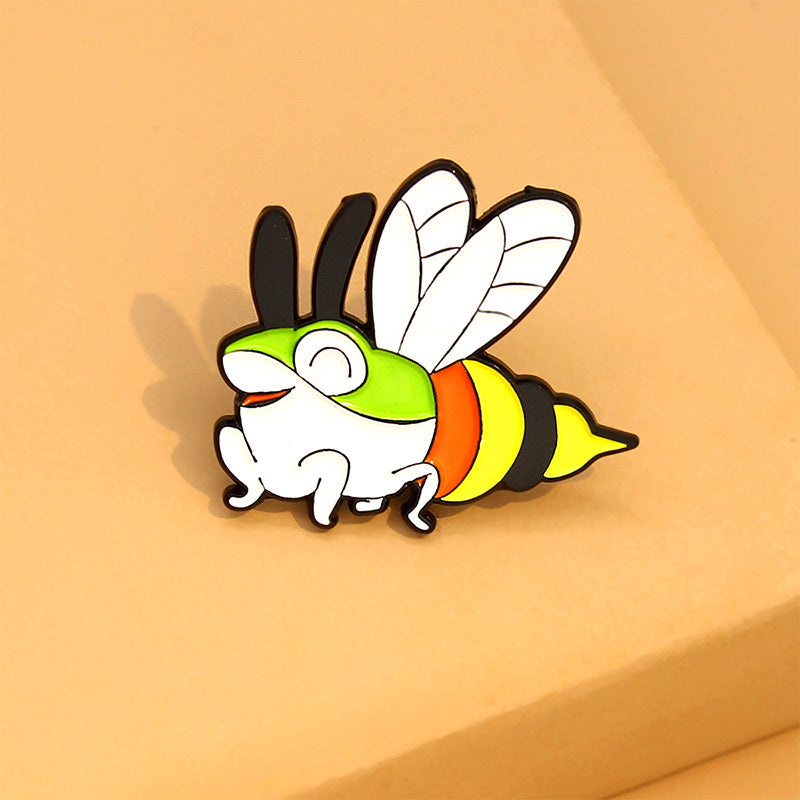 Frog & Bee Pattern Combo Pin for Jackets, Shirts, Backpacks