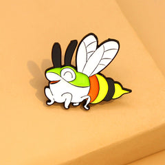 Frog & Bee Pattern Combo Pin for Jackets, Shirts, Backpacks