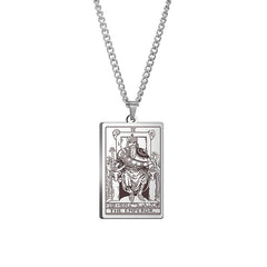 Vintage Tarot 20 Main Cards Steel Necklace Men's Stainless Steel