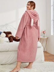 Women's Hooded Flannel Robe with Ears