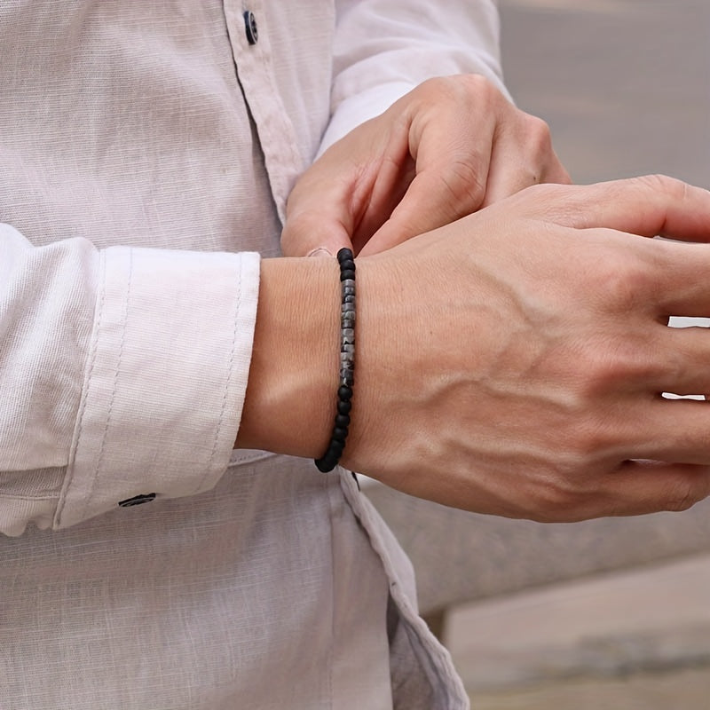 Men's Frosted Stone Beads Bracelet Gift For Men
