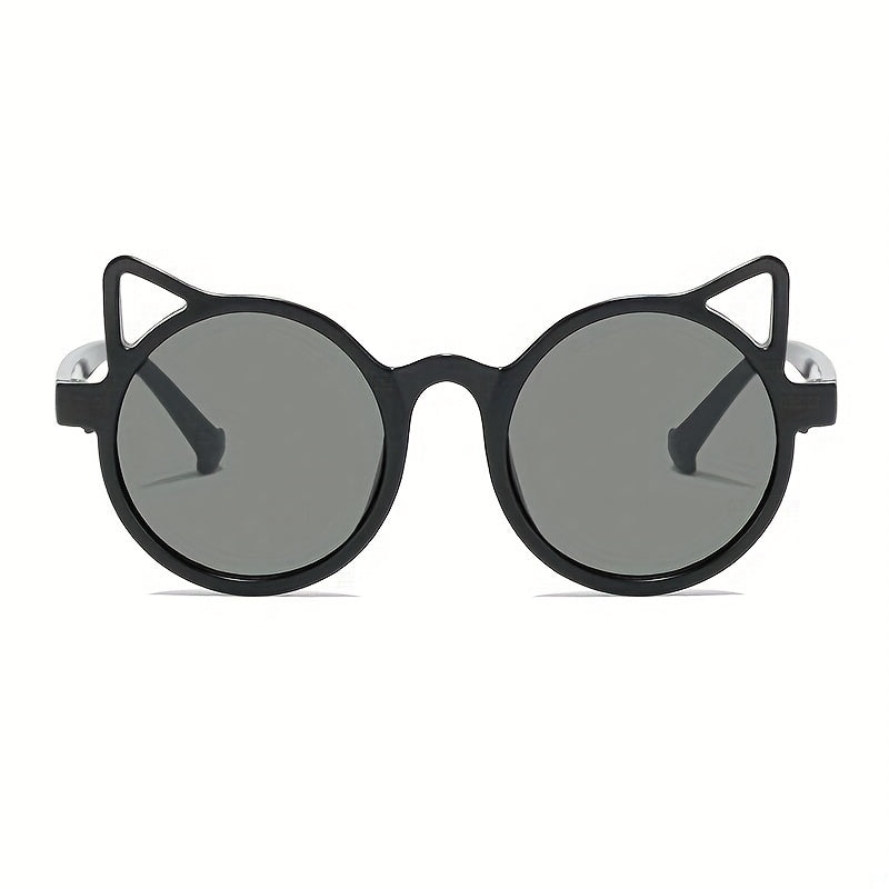 Cartoon Cat Ears Round Sunglasses UV Protection for Kids