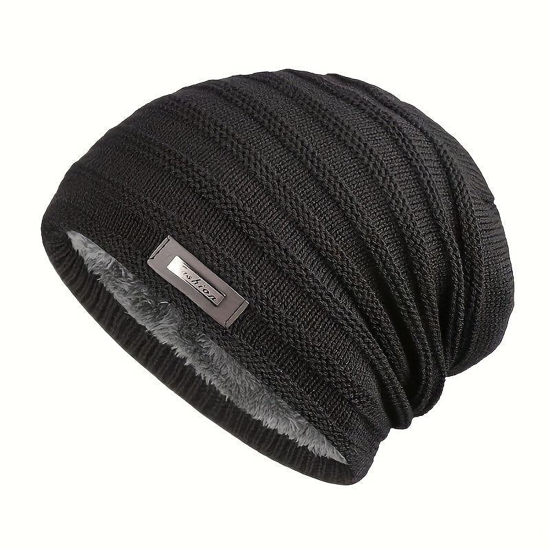 Plus Velvet Warm Woolen Knitted Hat Outdoor Ski Hat