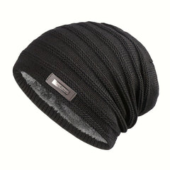 Plus Velvet Warm Woolen Knitted Hat Outdoor Ski Hat