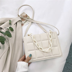 Embossed Flip Shoulder Bag All Match Handbag Faux Leather Bag