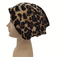 Leopard Print Beanie Lightweight Skull Hat Chemo Cap Turban Hats