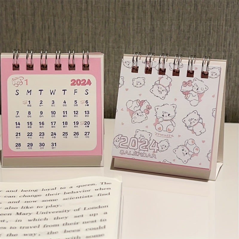 Mikko Pink Kitten Desk Calendar Student Desktop Book