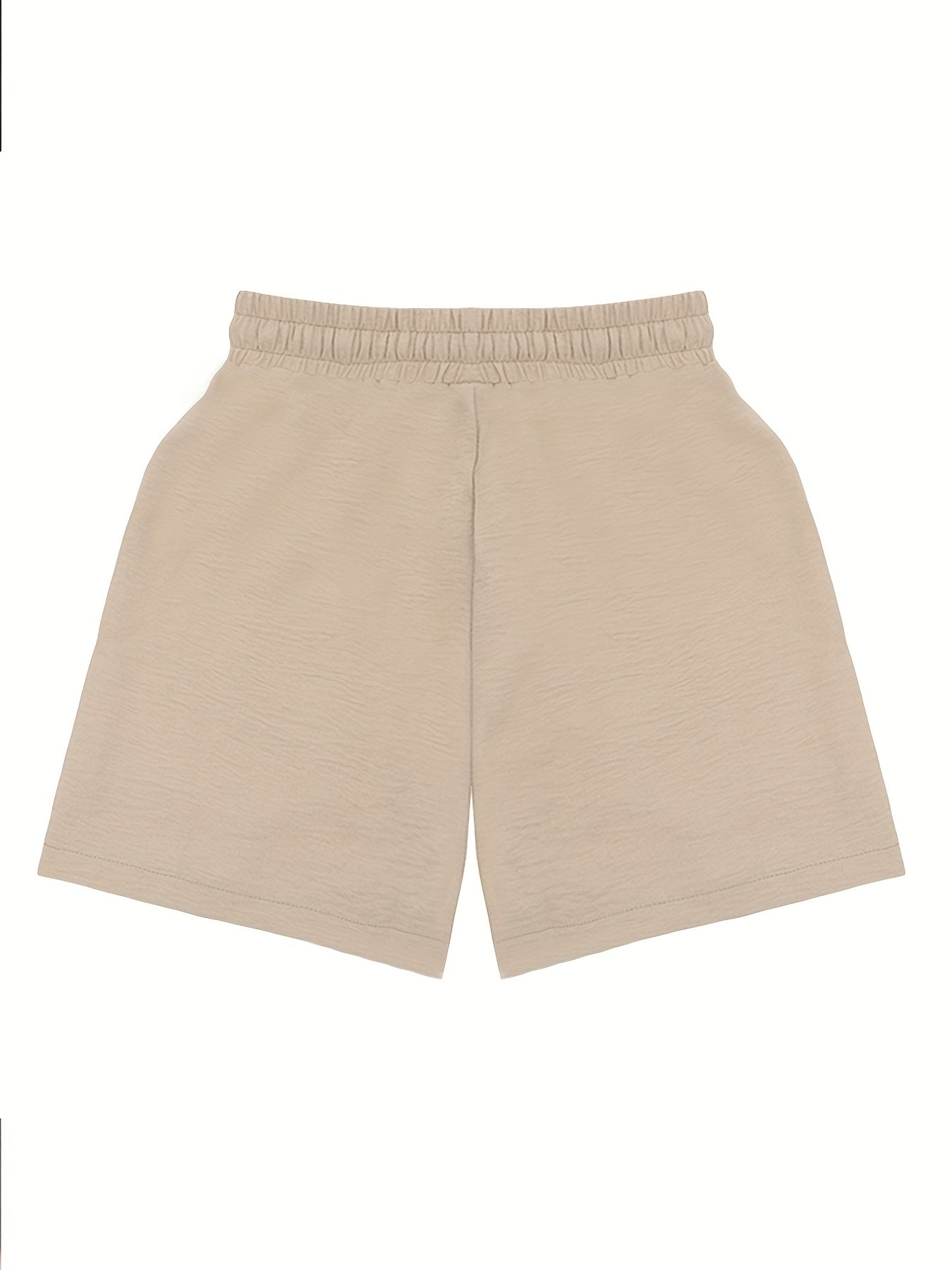 Drawstring Patched Pocket Casual Shorts High Waist Loose Summer Wide Leg Shorts