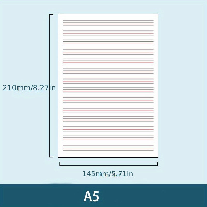 60 Pages A5 B5 Loose Leaf Notebook with Checkered Blank and Lined Styles