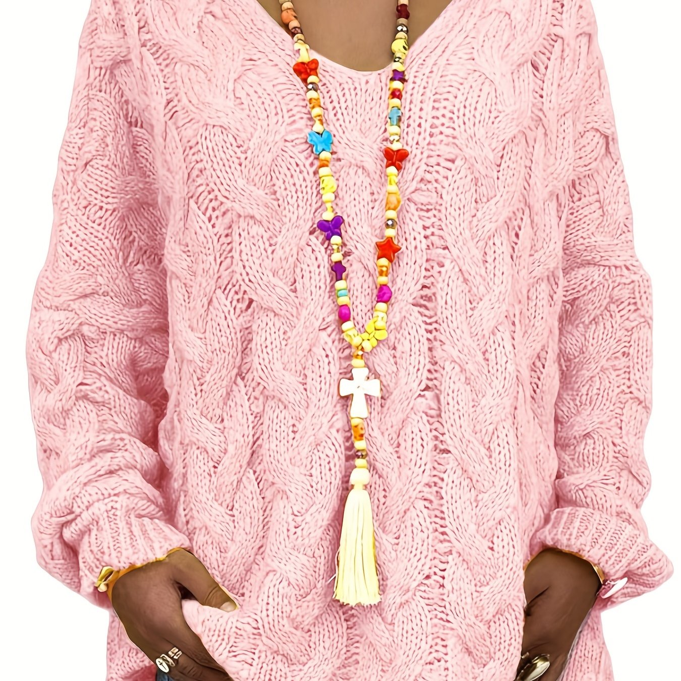  Casual Sweater Women's Solid Hooded Knitted Pullover Jumper
