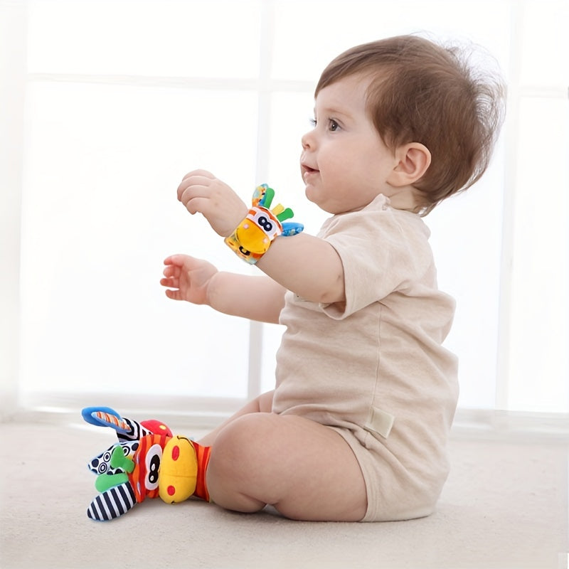 2pcs Baby Rattle Toys Stuffed Animals Wrist Foot Finder Socks