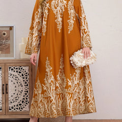 Floral Print Long Sleeve Maxi Dress Plus Size