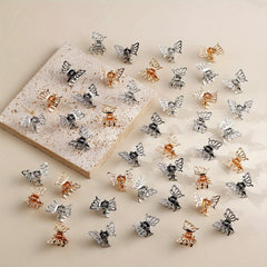 187pcs Butterfly Snake Beads Hair Jewelry Rings Metal Hair Cl