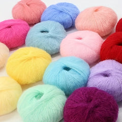 25g Mohair Yarn Crochet Wool Thread for Knitting Sweater Shawl