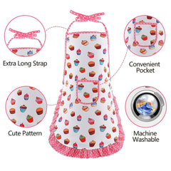 Kids' Play Kitchen Toy Apron Baking Tool Set Mini Kitchen Cake Apron