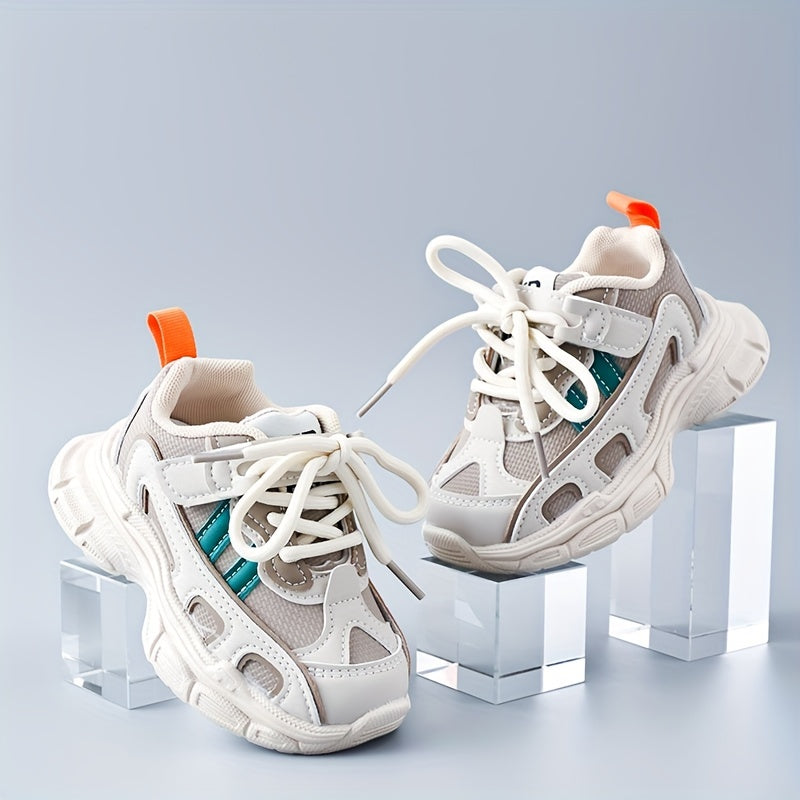Boys Lightweight Anti-Slip Lace Up Sneakers for Outdoor Activities
