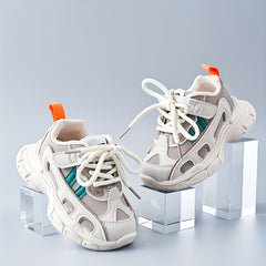 Boys Lightweight Anti-Slip Lace Up Sneakers for Outdoor Activities