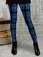  Plaid Print High Rise Leggings