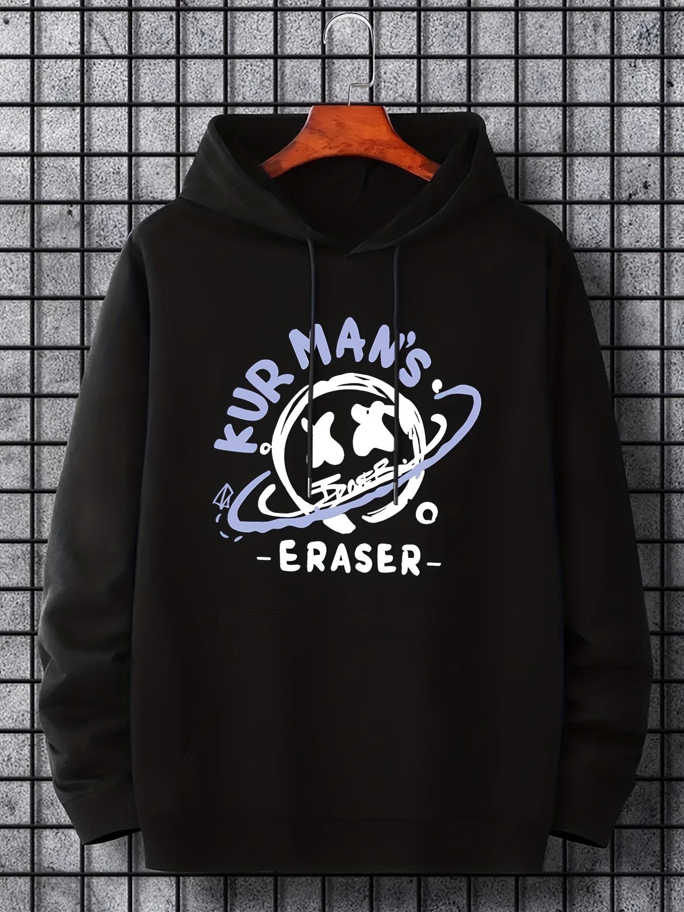 Cartoon Planet Print Hoodie Men's Pullover Hooded Sweatshirt