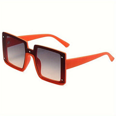 Large Square Sunglasses Casual Block Gradient Glasses UV400