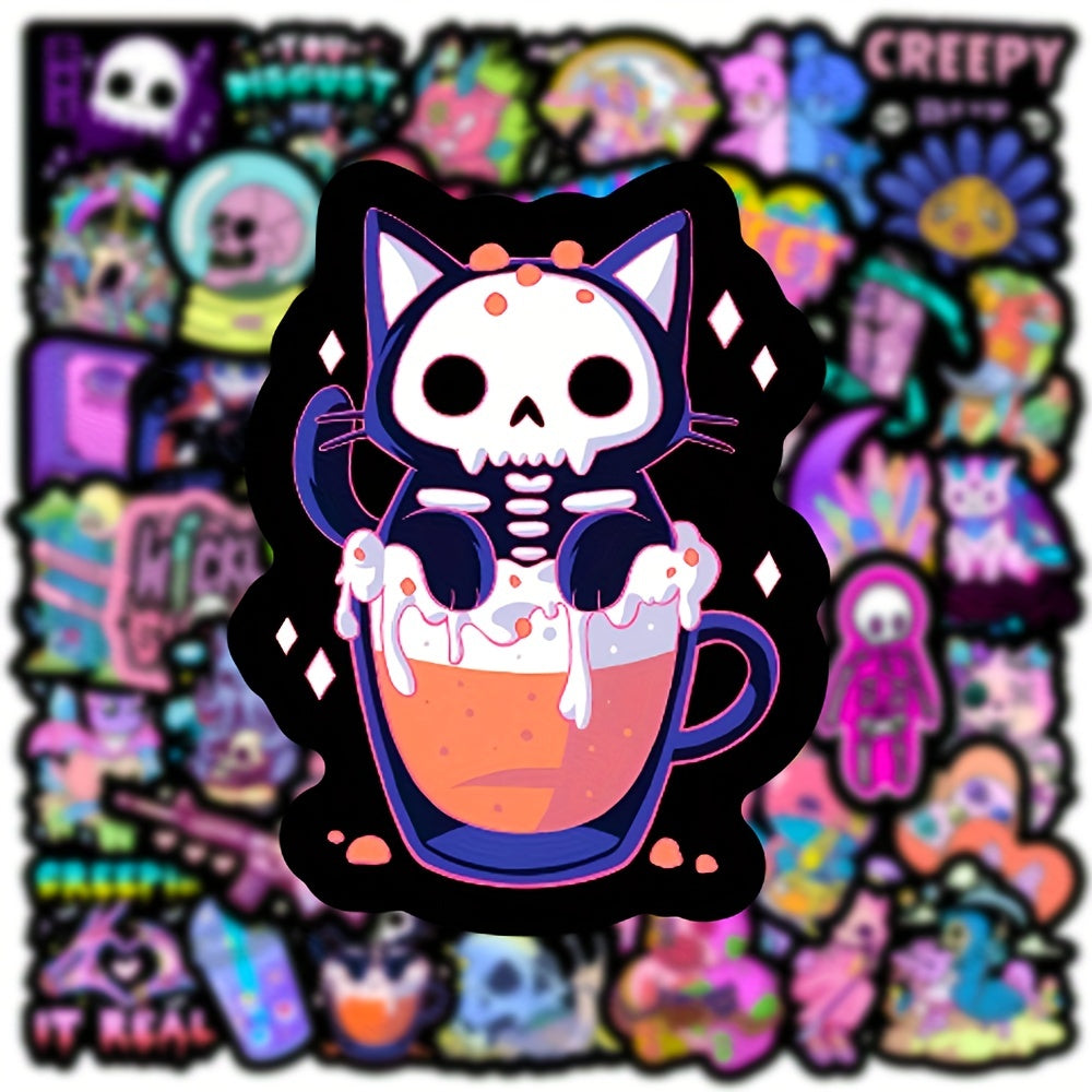 100pcs Purple Gothic Graffiti Stickers Notebook Skateboard Decoration DIY Toys