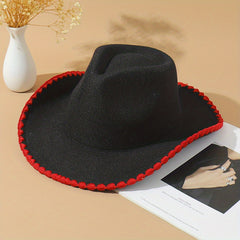Vintage Western Cowboy Hat Classic Fedora Cap Unisex Warm Felt Sun Hat