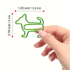 40pcs Dog Shaped Paper Clips Animal Bookmarks Clips - Fun Office Supplies