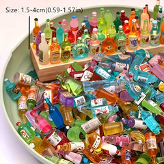 50pcs Mini Drink Bottles Doll House Decoration DIY Wine Bottle Earring Dollhouse