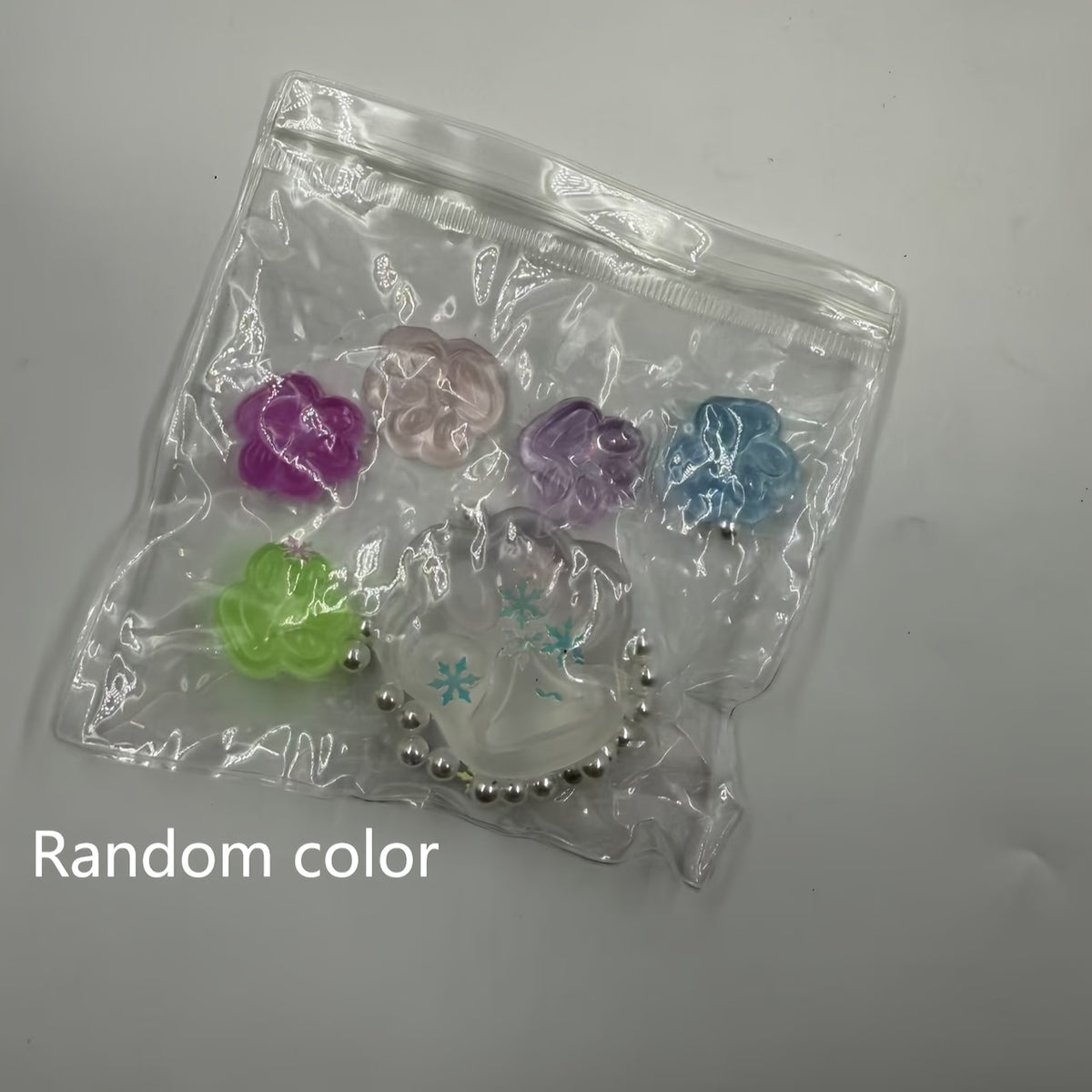 6pcs Glow in The Dark Squishy Cat Paw Fidget Toys with Glitter TPR Material