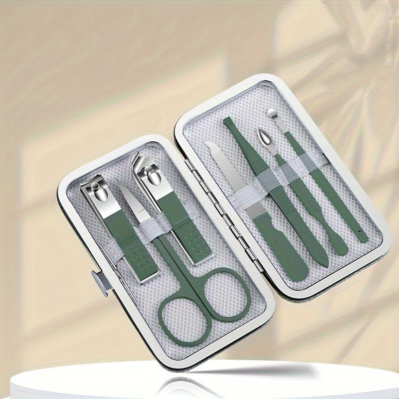 7pcs Portable Nail Clippers Stainless Steel Fingernail & Toenail Cutter