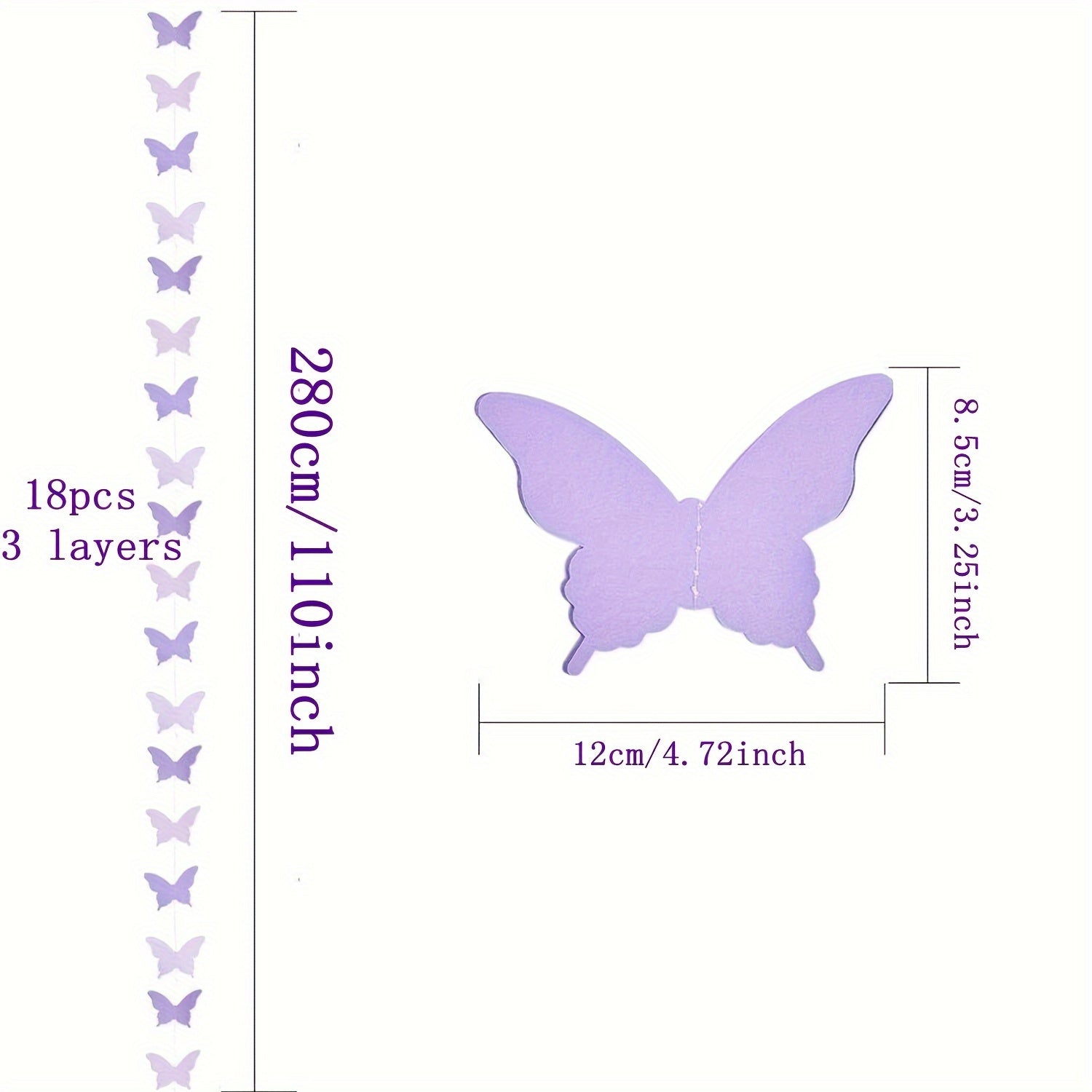 3pcs Large 3D Butterfly Pull Flower Wedding Birthday Party Decoration