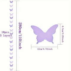 3pcs Large 3D Butterfly Pull Flower Wedding Birthday Party Decoration