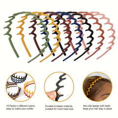 Wavy Headband Solid Hair Band Teeth Hair Band for Women Girls