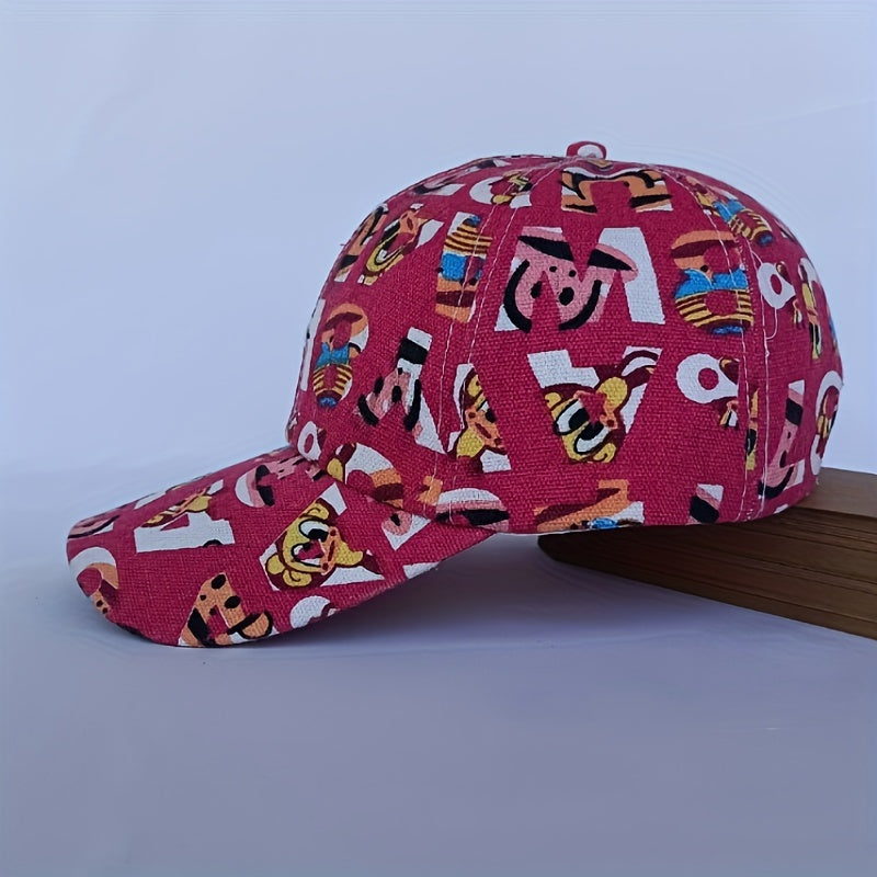 Graffiti Letter Print Baseball Cap Hip Hop Dad Hat Sunscreen