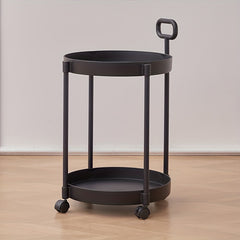 Cream Style Coffee Table Movable Cart Small Bedside Shelf