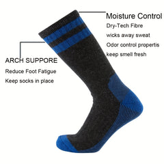 Wool Socks For Men Moisture Wicking Mid-calf Hiking Socks