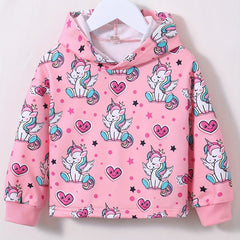 Girl's Cartoon Graphic Hoodie for Spring/Autumn