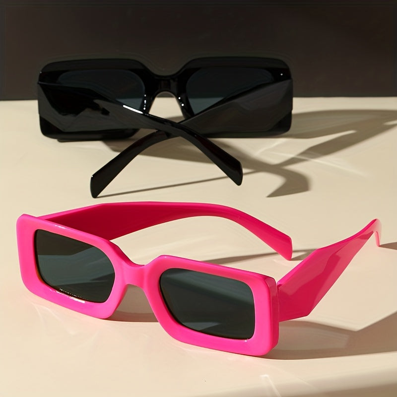 Rectangle Frame Sunglasses Y2K Minimalist Glasses UV400