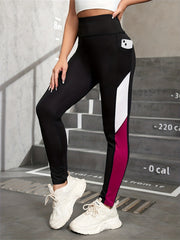 High Waist Yoga Leggings Contrast Stitching Slimming Sexy Activewear