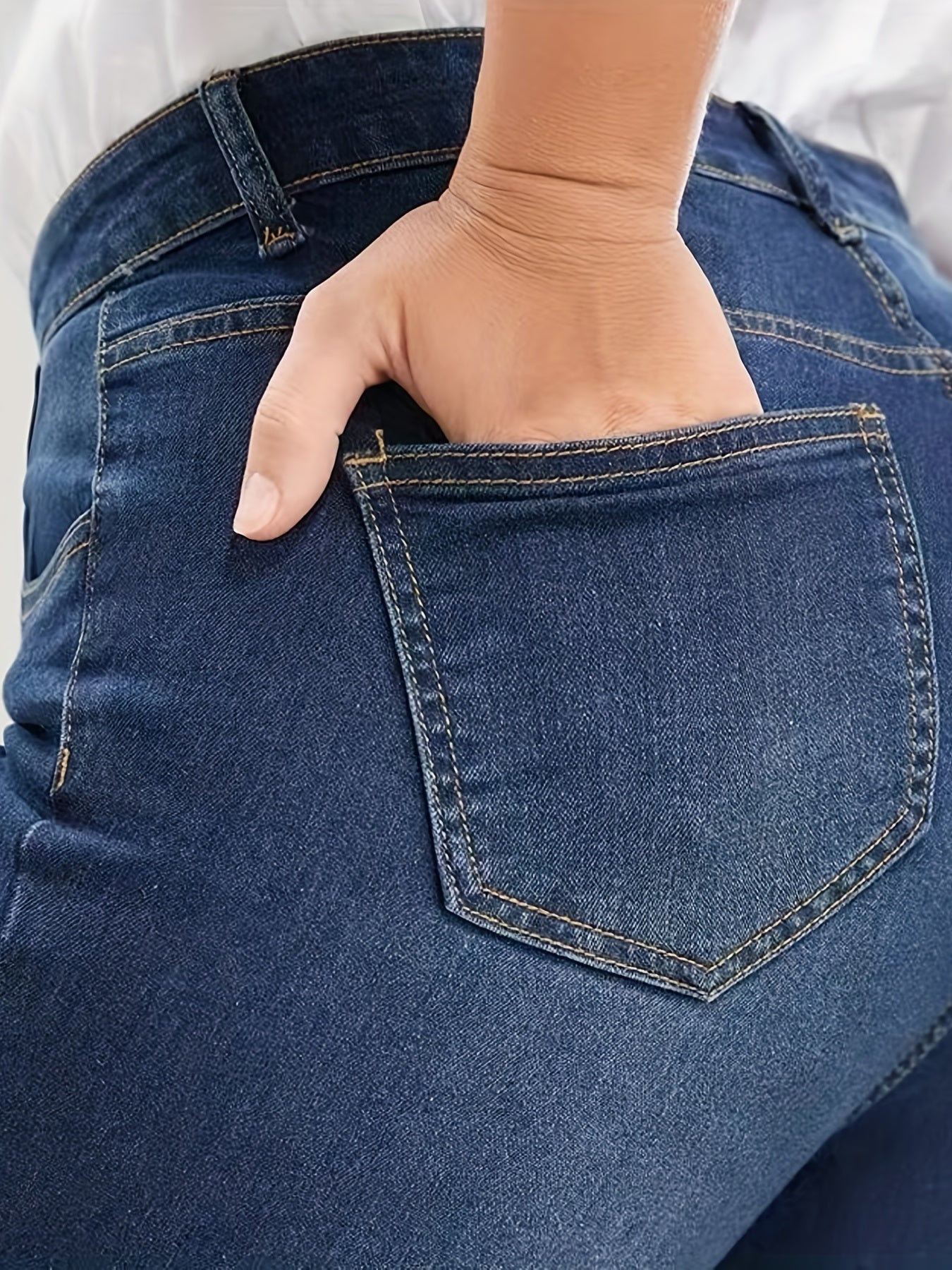  Button Fly Slim Fit High Stretch Jeans With Pockets