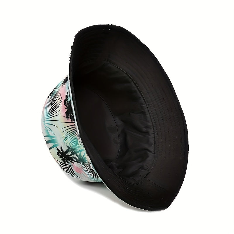 Coconut Tree Print Bucket Hat Lightweight Fisherman Cap Women