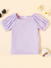 Toddler Girls Cotton Short Sleeve Tee Top