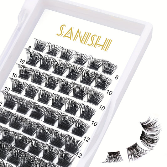 72pcs Cluster Lashes Extra Slender 8-16mm False Eyelashes DIY Natural Look