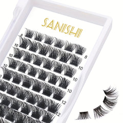 72pcs Cluster Lashes Extra Slender 8-16mm False Eyelashes DIY Natural Look
