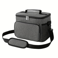 Grey Reusable Lunch Bag Leakproof Tote Freezable Box with Adjustable Strap