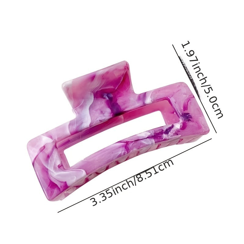 Colorful Rectangle Hair Claw Clips Non Slip Strong Hold Jaw Hair Clamps