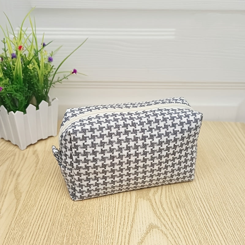 Large Capacity Canvas Cosmetic Bag with Coin Purse