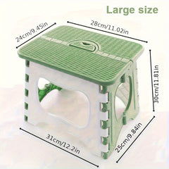 1pc Folding Stool with Portable Handle Compact Lightweight Plastic Folding Chair