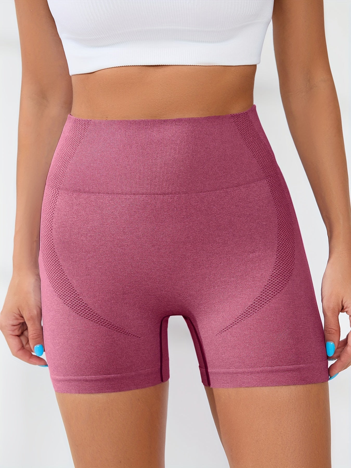 Women's Seamless Hip Lifting Yoga Shorts High Waist Workout Biker Shorts